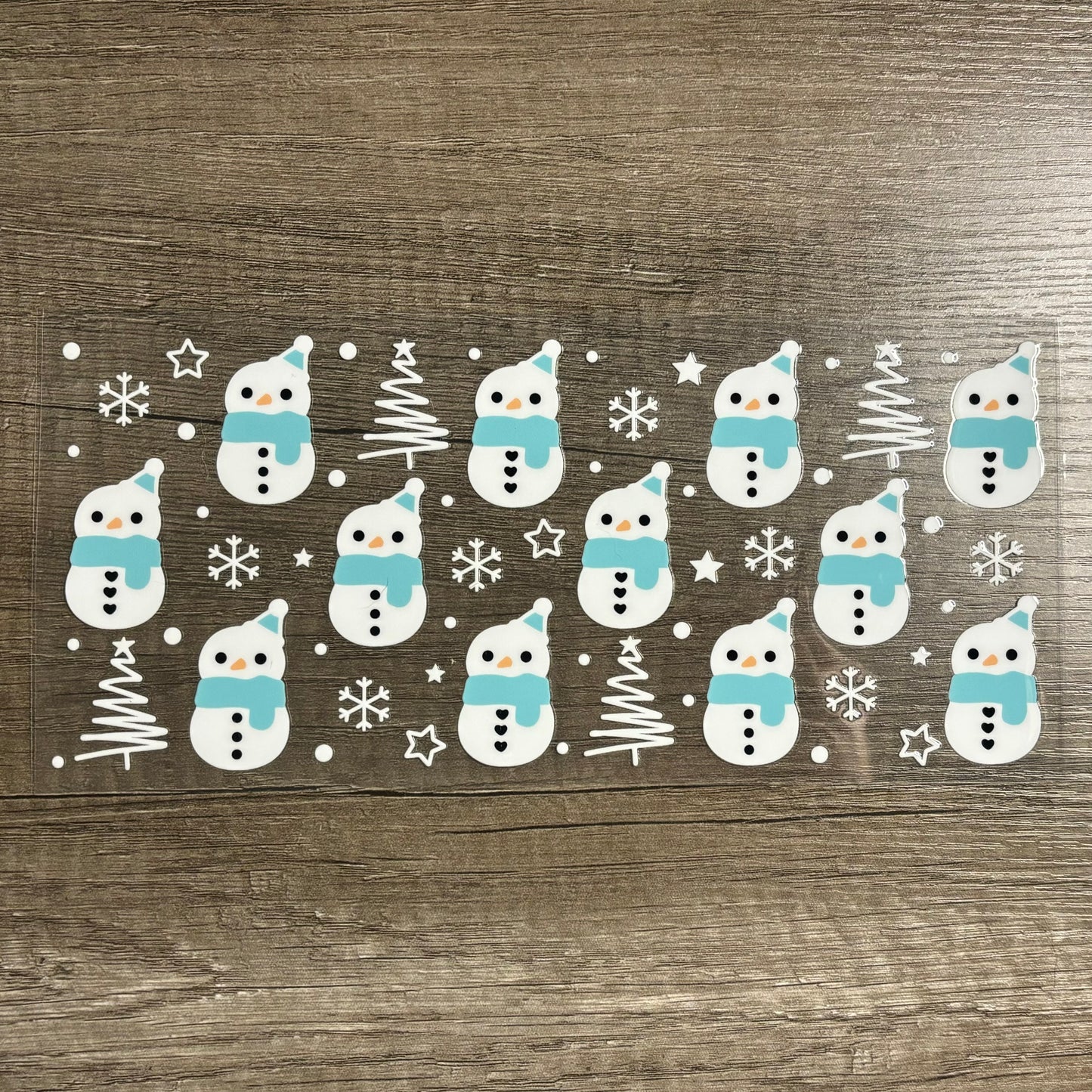 UV DTF Glass Cup - Snowmen