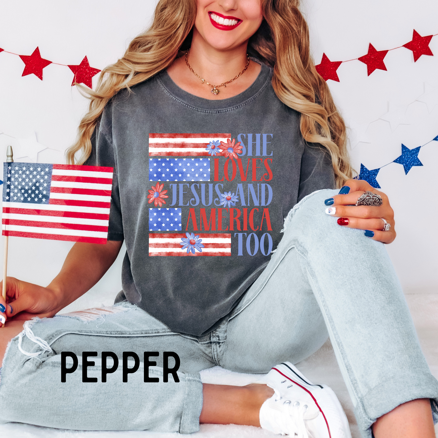 She Loves Jesus and America Too (Flag)