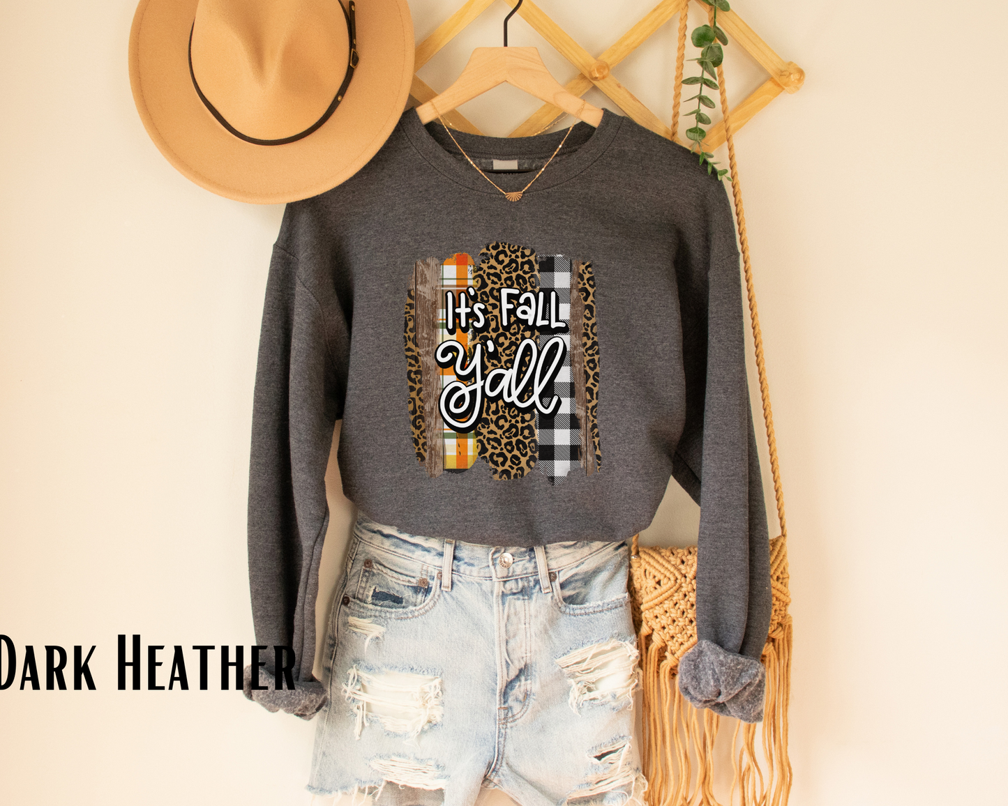 it's Fall Y'all - Pattern Streaks - Fall Shirt - Bella + Canvas