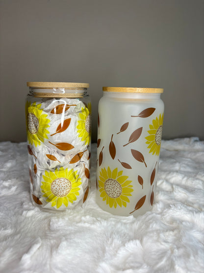 Sunflowers and Leaves