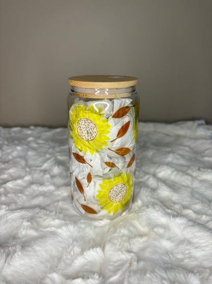 Sunflowers and Leaves