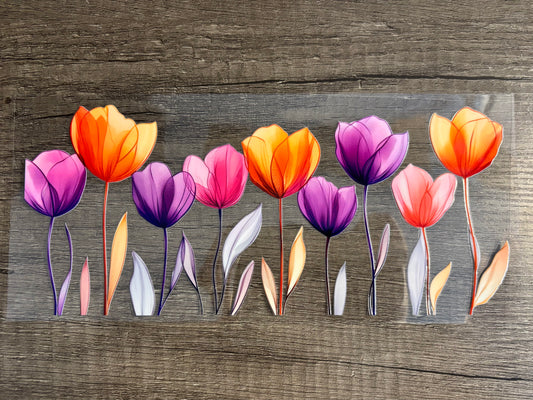 UV DTF Glass Cup - Tulips