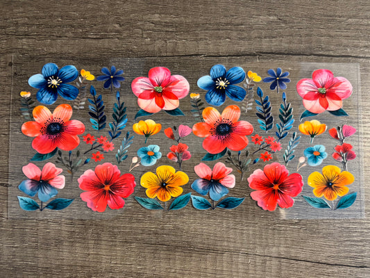 UV DTF Glass Cup - Wildflowers