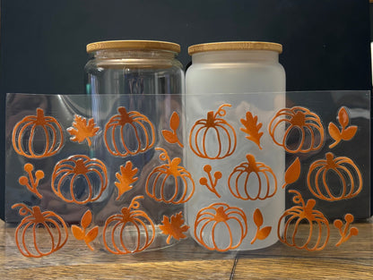 UV DTF Glass Cup - Pumpkins