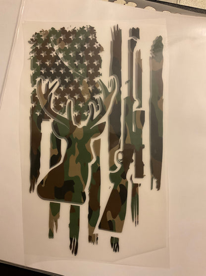 Camo Flag - Deer and Gun