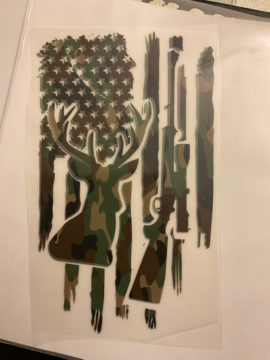 Camo Flag - Deer and Gun