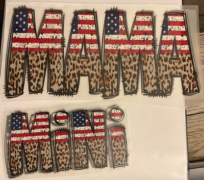 American Flag/Cheetah - Mama and Mini