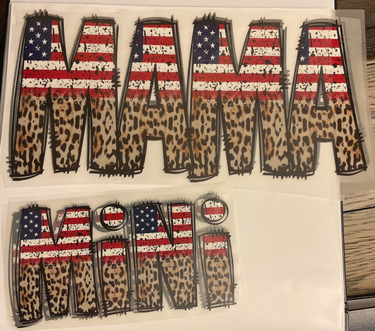 American Flag/Cheetah - Mama and Mini