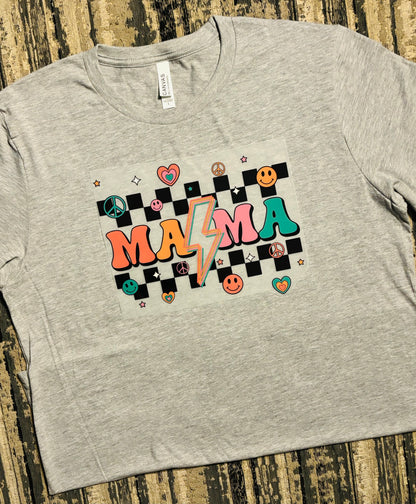 Mama Checkered Pattern - Mama Tshirt
