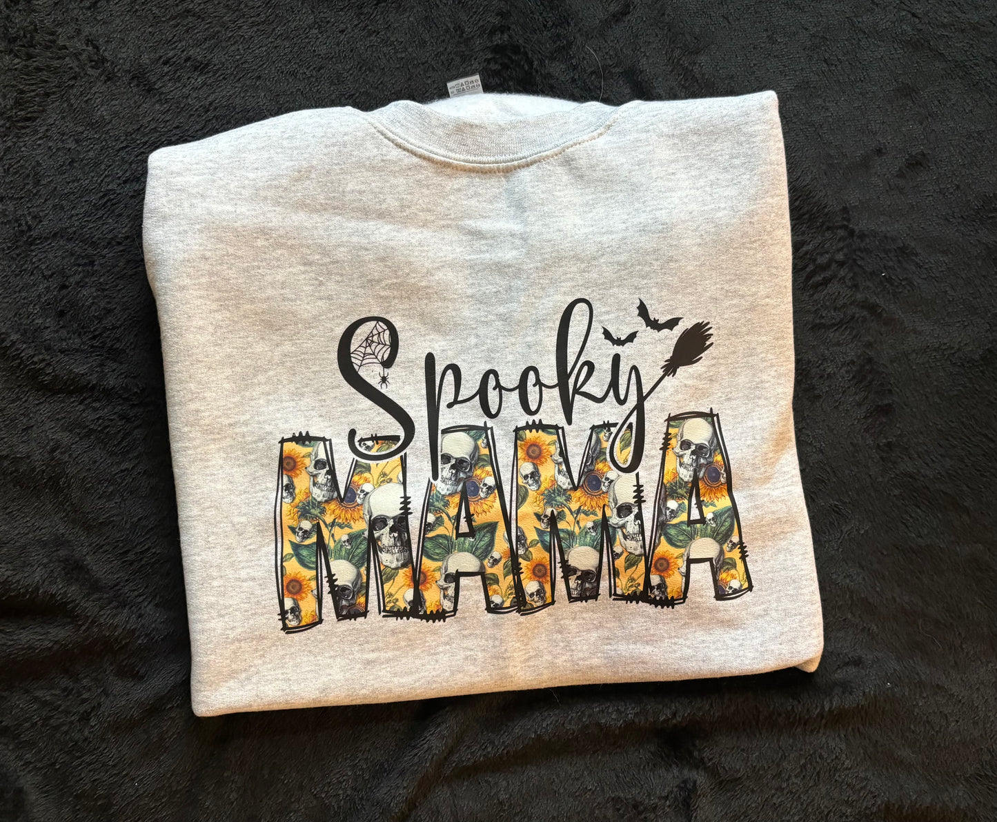 Spooky Mama, Sunflowers & Skulls - Halloween - Fall Shirt - Bella + Canvas