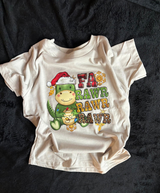 Fa Rawr Rawr Rawr - Kids Only Designs - Christmas - Winter Shirt - Bella + Canvas