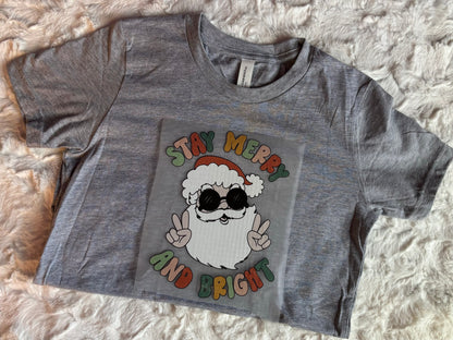 Stay Merry and Bright - Kids ONLY Designs - Christmas - Winter Shirt - Bella + Canvas