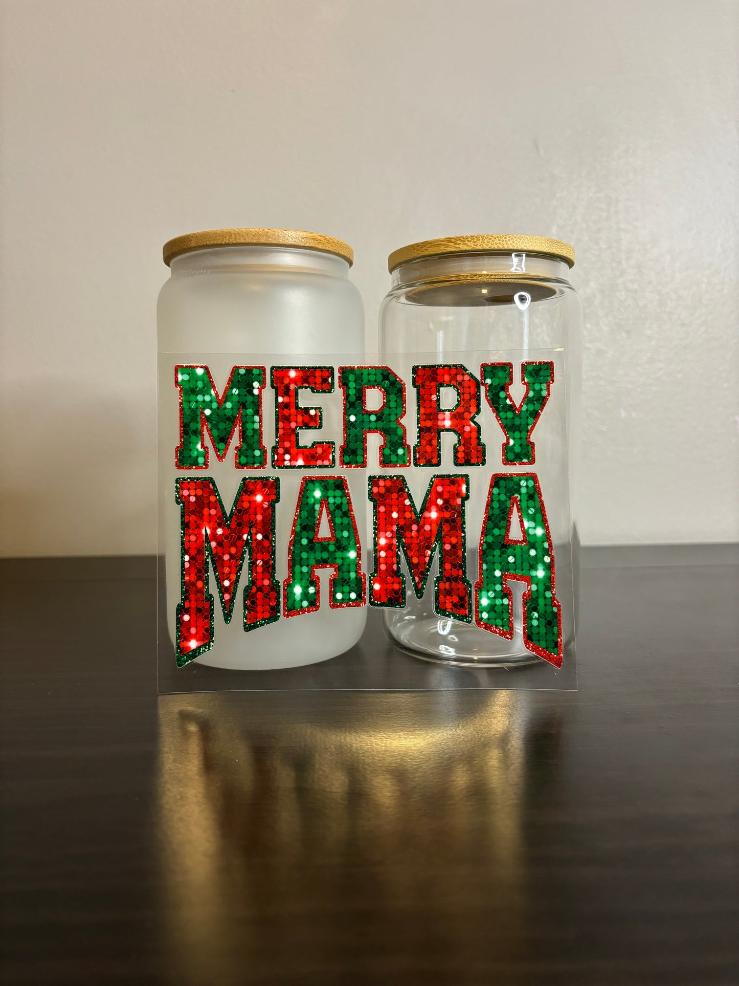 UV DTF Glass Cup - Merry Mama