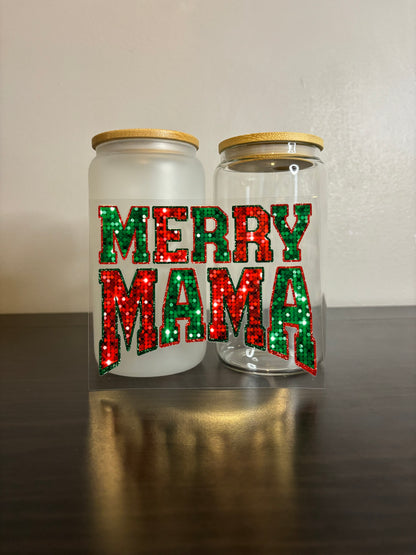 UV DTF Glass Cup - Merry Mama