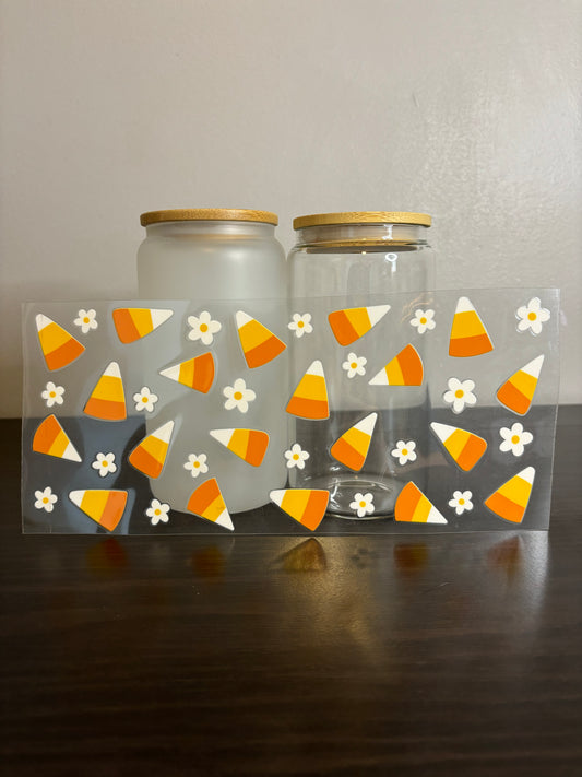UV DTF Glass Cup - Candy Corn