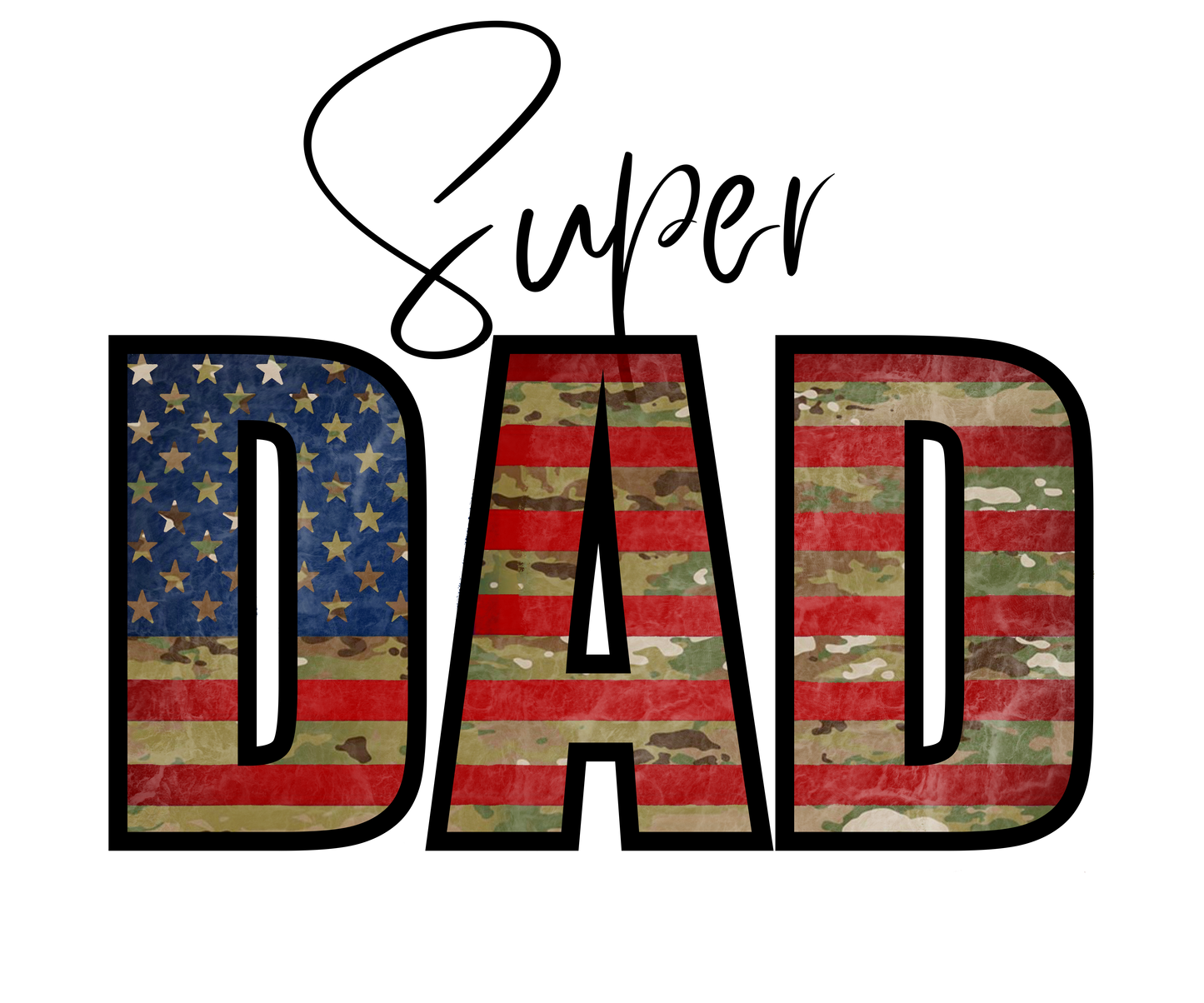 Super Dad - Camo and Flag