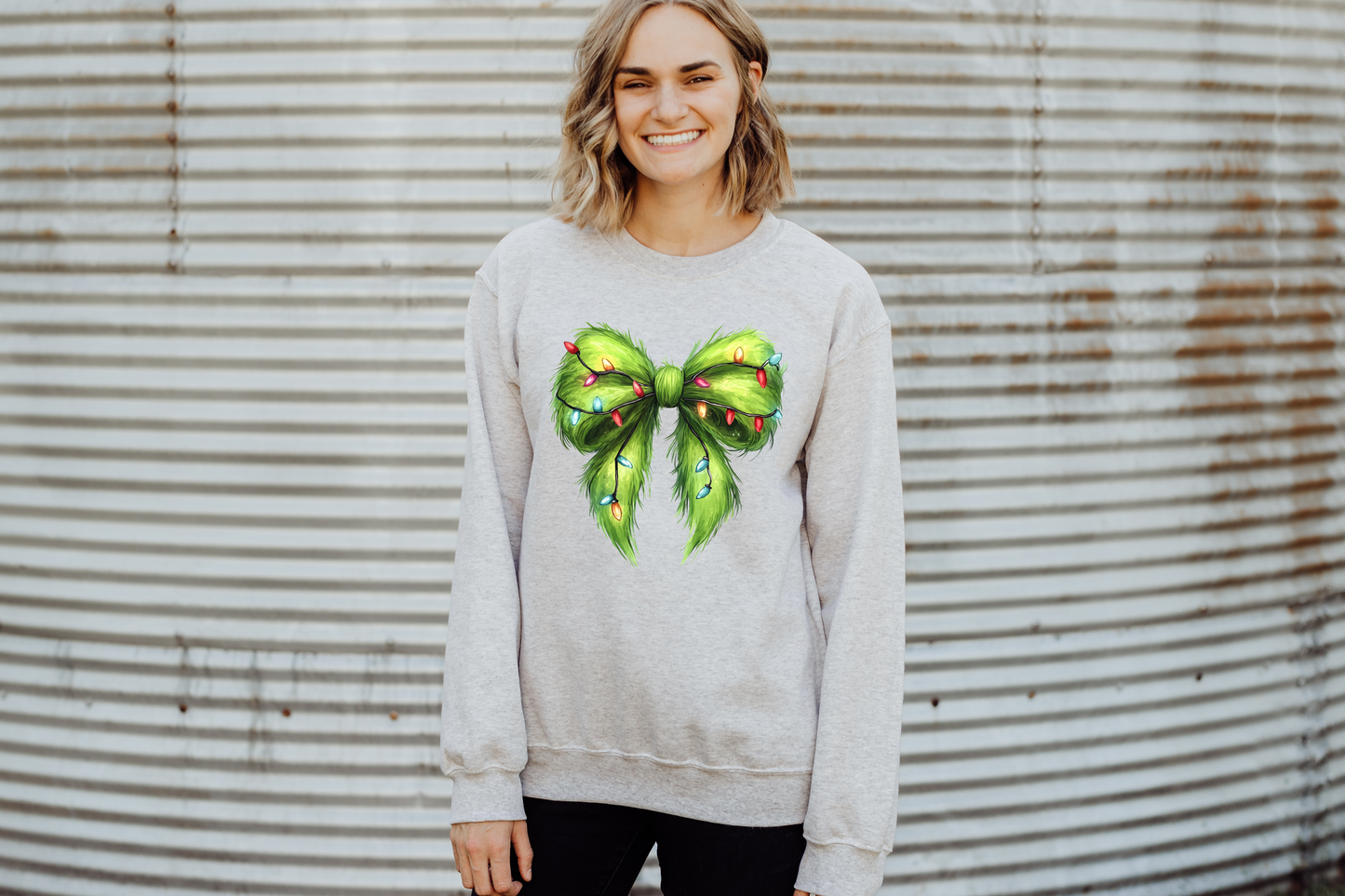Grinch Bow and Lights, Grinch, Christmas, Christmas Lights